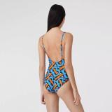 Letter Print One-piece Swimsuit Water Sports Ladies Swimwear
