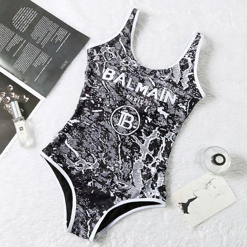 Luxury Brand Balmain Fashion Simple Swimsuit Letter Print Ladies Stretch Fitness Swimwear