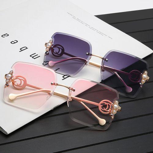 New Classic Frameless Square Women's Sunglasses Art Elegant Sunglasses