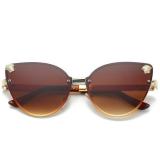 Frameless Cat Eye Sunglasses Fashion  Luxury Designer Sun Glasses Uv400