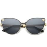 Frameless Cat Eye Sunglasses Fashion  Luxury Designer Sun Glasses Uv400