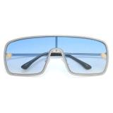 Fashion Trend One Piece Large Frame Metal Sunglasses European And American Style Leisure