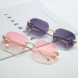 Classic Frameless Polygon Women's Sunglasses Creative Avant-garde Versatile Anti Glare Sunglasses