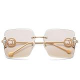 New Classic Frameless Square Women's Sunglasses Art Elegant Sunglasses