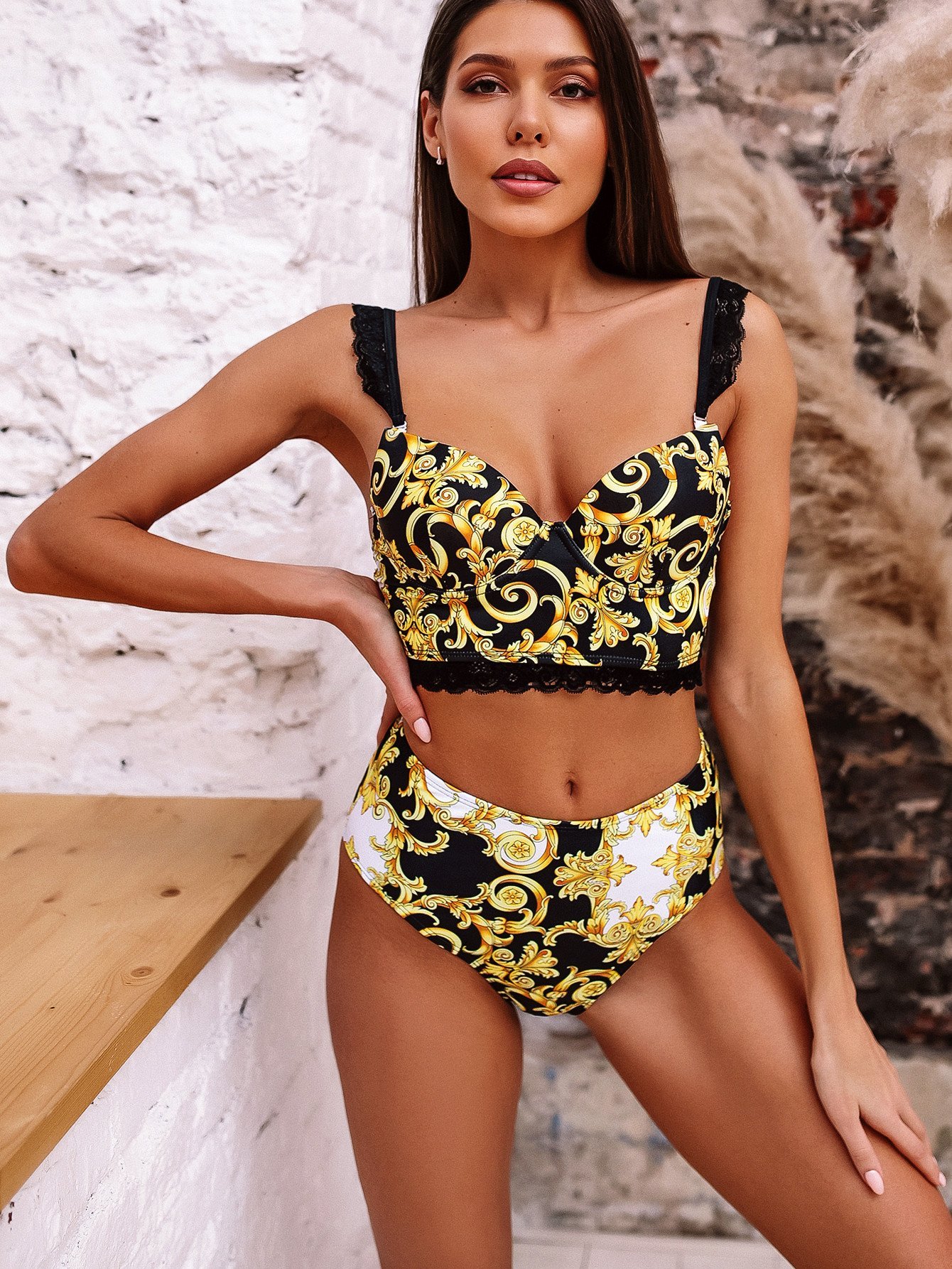 The Newest Designer Lace Shoulder Strap Bikini Fashion Swimwear For Women Split Swimsuit