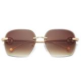 Classic Frameless Polygon Women's Sunglasses Creative Avant-garde Versatile Anti Glare Sunglasses