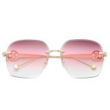 Classic Frameless Polygon Women's Sunglasses Creative Avant-garde Versatile Anti Glare Sunglasses