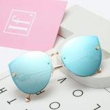 Fashion Women's UV400 Metal Frame Oversized Outdoor Cat Eye Sunglasses
