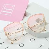 Fashion Women's UV400 Metal Frame Oversized Outdoor Cat Eye Sunglasses