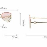 Fashion Women's UV400 Metal Frame Oversized Outdoor Cat Eye Sunglasses