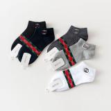 5 Pairs Spring And Summer Men's Socks Embroidery Cool Boat Socks  Cotton Short Socks