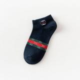 5 Pairs Spring And Summer Men's Socks Embroidery Cool Boat Socks  Cotton Short Socks