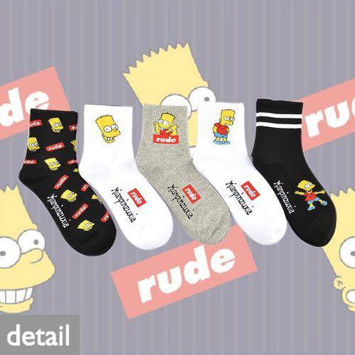 5Pair Simpson Couple Socks Cartoon Men Women Socks Short Ankle Socks
