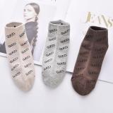 Summer Solid Color Cotton Socks Sweat-absorbent Letters Fashion Comfortable Boat Socks