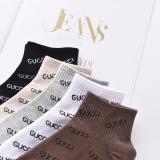 Summer Solid Color Cotton Socks Sweat-absorbent Letters Fashion Comfortable Boat Socks