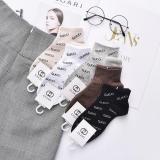 Summer Solid Color Cotton Socks Sweat-absorbent Letters Fashion Comfortable Boat Socks