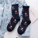 3 PAIRS Socks Women's Long Tube Autumn Winter New Cotton Cartoon Black And White Grey Women's Tide
