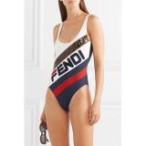 Fashion One-piece Letter Striped Bikini Vest Swimsuit