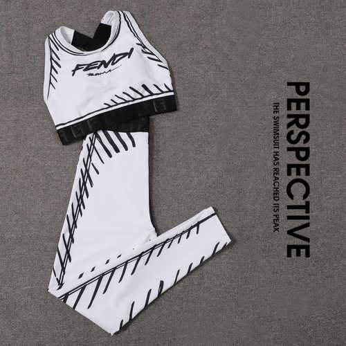 Summer New Trousers Vest Suit Two-piece Swimsuit Women's Swimsuit White Fitness Water