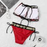 Summer Ladies Two-piece Lace Bow Sexy Swimsuit Bikini Golden Atmosphere Swimwear