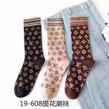 3pcs Women's Autumn And Winter Models In Socks Fashion Printing  Cotton Socks