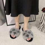 Women's Fur Slides Slippers Sandal Soft Furry Faux Fox Fur Indoor Outdoor Slippers Shoes Ladies Fur