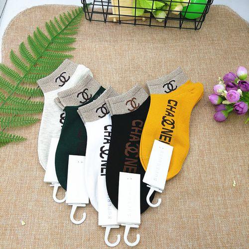 5PAIRS Women Glisten Spun Gold Towel-bottom Socks Cotton Short Socks