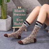 5 PAIRS Autumn And Winter New Socks Women Cotton Plaid Striped Socks Fashion Trend Ins Style