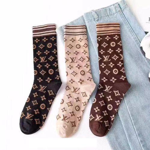 3pcs Women's Autumn And Winter Models In Socks Fashion Printing Cotton Socks