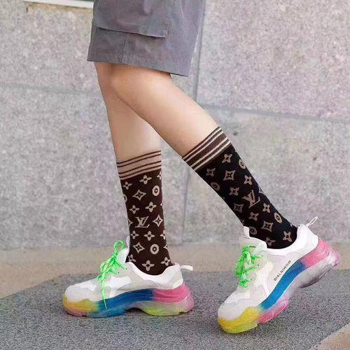 3pcs Women's Autumn And Winter Models In Socks Fashion Printing Cotton Socks