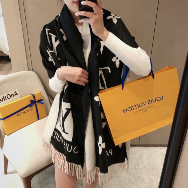 Autumn And Winter New Scarf Gift Women's Style Double-sided Letter Cashmere All-match Warm Shawl