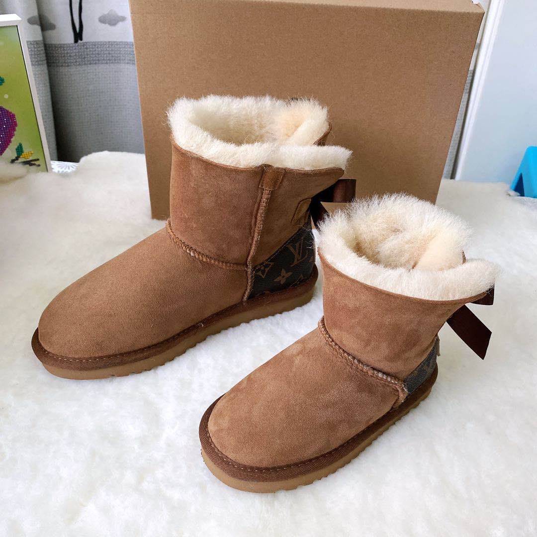Winter new retro style thick soled fashion simple warm snow boots women's shoes