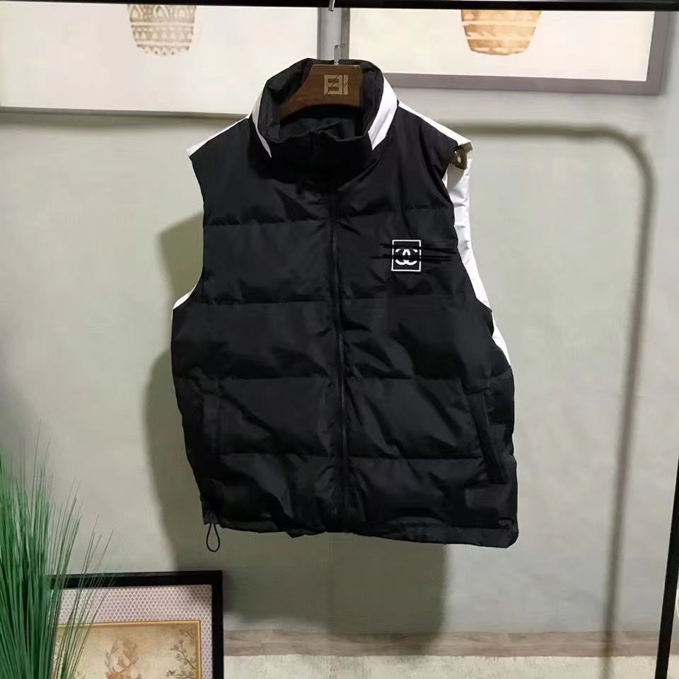 Hot style down jacket, color matching loose vest, fashion leisure light back letter wet coat