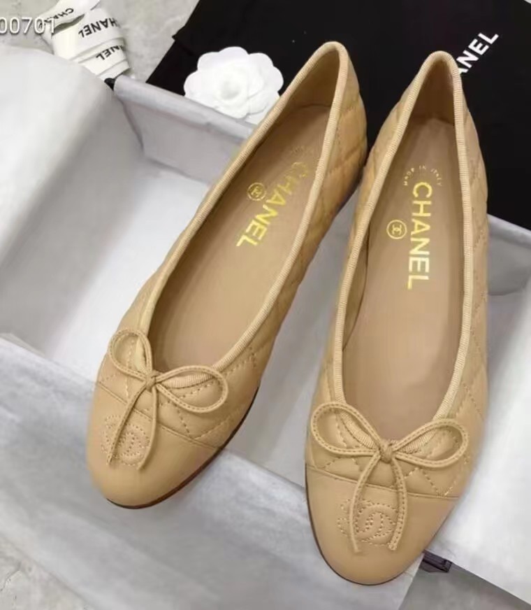 New bow low gold single shoes female temperament with shallow mouth flat shoes ballet shoes