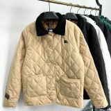 Diamond lattice cotton-padded clothes, leisure jacket, brief paragraph coat lapels