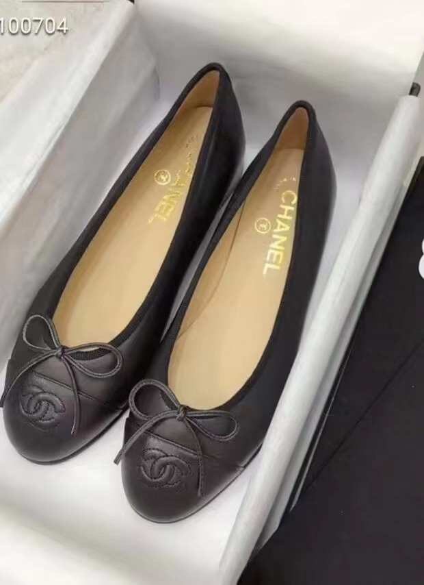 New bow low gold single shoes female temperament with shallow mouth flat shoes ballet shoes