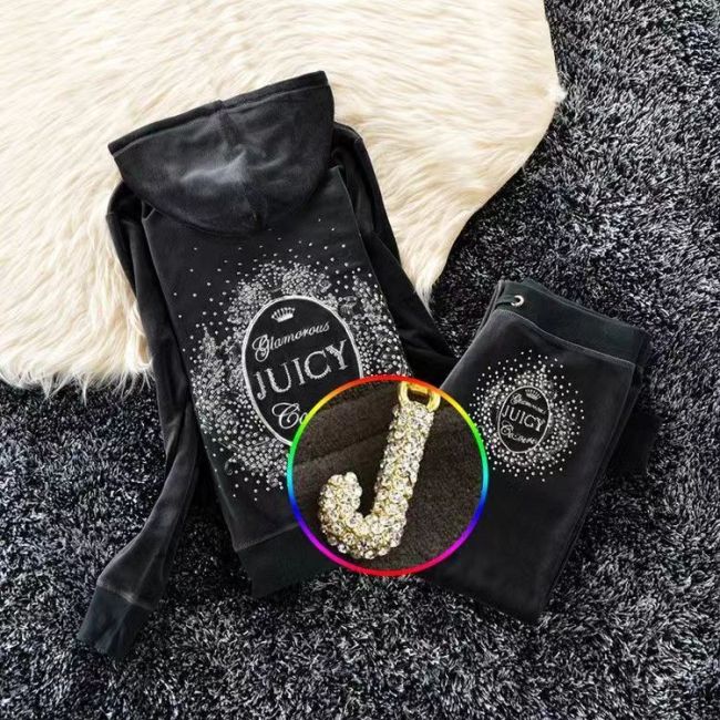Crown diamond velvet leisure sports suits, fashion, cultivate one's morality show thin fleece stylish two-piece