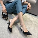 Sandals women baotou pointed a single shoe heel joker character with high heels