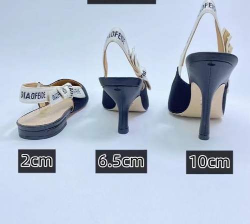 Sandals women baotou pointed a single shoe heel joker character with high heels
