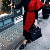 Flower Pattern Thick Imitation Cashmere Knit Scarf Multifunctional Female Scarf Scarf 180*30CM