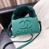 New Women's Bag Fashion Plush Hand-held Small Square Bag Embossed Messenger Bag Single