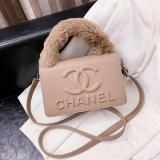 New Women's Bag Fashion Plush Hand-held Small Square Bag Embossed Messenger Bag Single