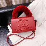 New Women's Bag Fashion Plush Hand-held Small Square Bag Embossed Messenger Bag Single
