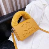 New Women's Bag Fashion Plush Hand-held Small Square Bag Embossed Messenger Bag Single