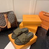 New slippers female Velcro summer wear outside joker flat embossing fashion one(with out box)