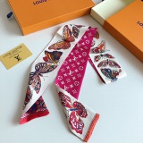 Silk-like Scarf Double Bow Women Print Ribbon Hair Bows Tie Bag Accesseries