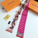 Silk-like Scarf Double Bow Women Print Ribbon Hair Bows Tie Bag Accesseries