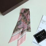 Silk-like Scarf Double Bow Women Print Ribbon Hair Bows Tie Bag Accesseries