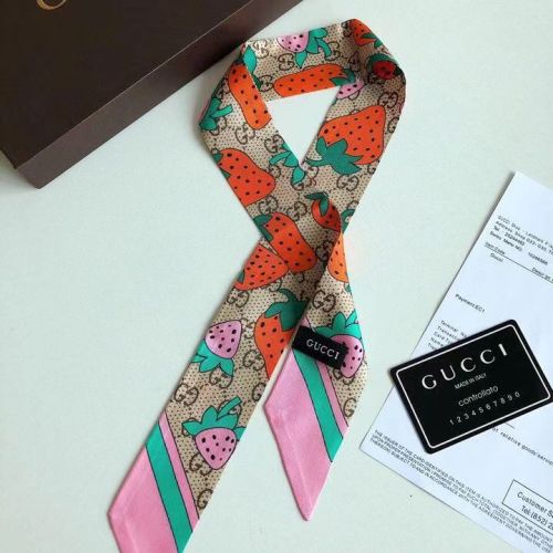 Silk-like Scarf Double Bow Women Print Ribbon Hair Bows Tie Bag Accesseries