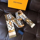 Silk-like Scarf Double Bow Women Print Ribbon Hair Bows Tie Bag Accesseries